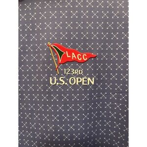 1764 Golf 123rd U.S. Open LACC Polo Shirt Men's Large Blue Geometric Pattern